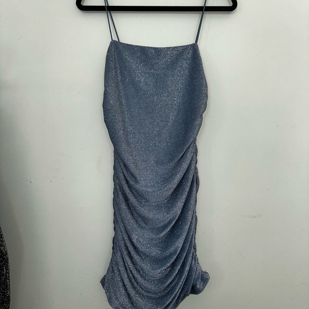 SHEIN Sparkling Blue Mini Dress